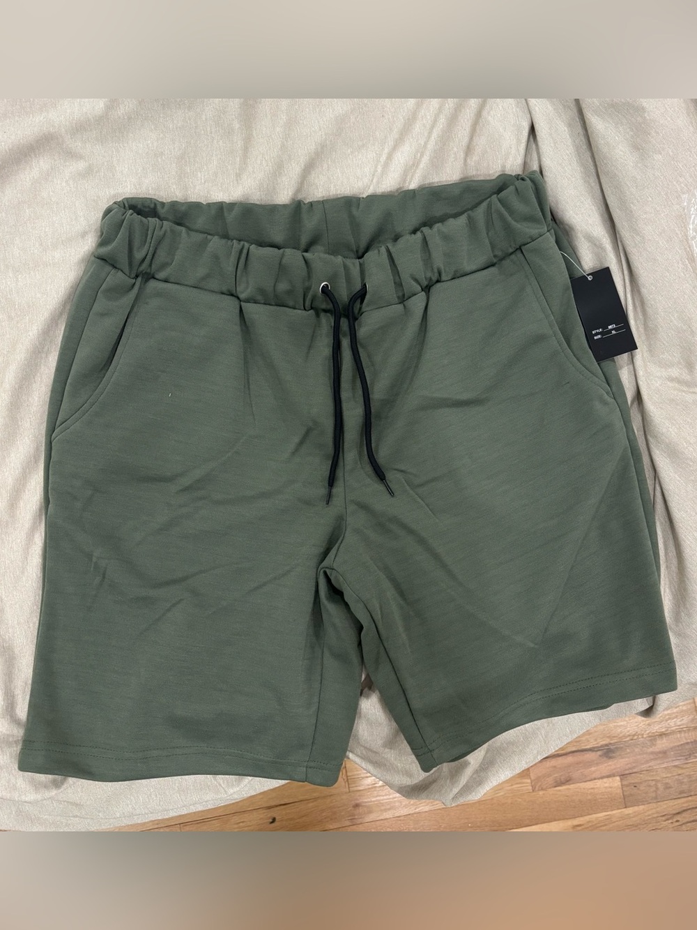 New Arthur Beale Sweat Shorts Comfort-Fit Olive Green Men’s Drawstring Shorts